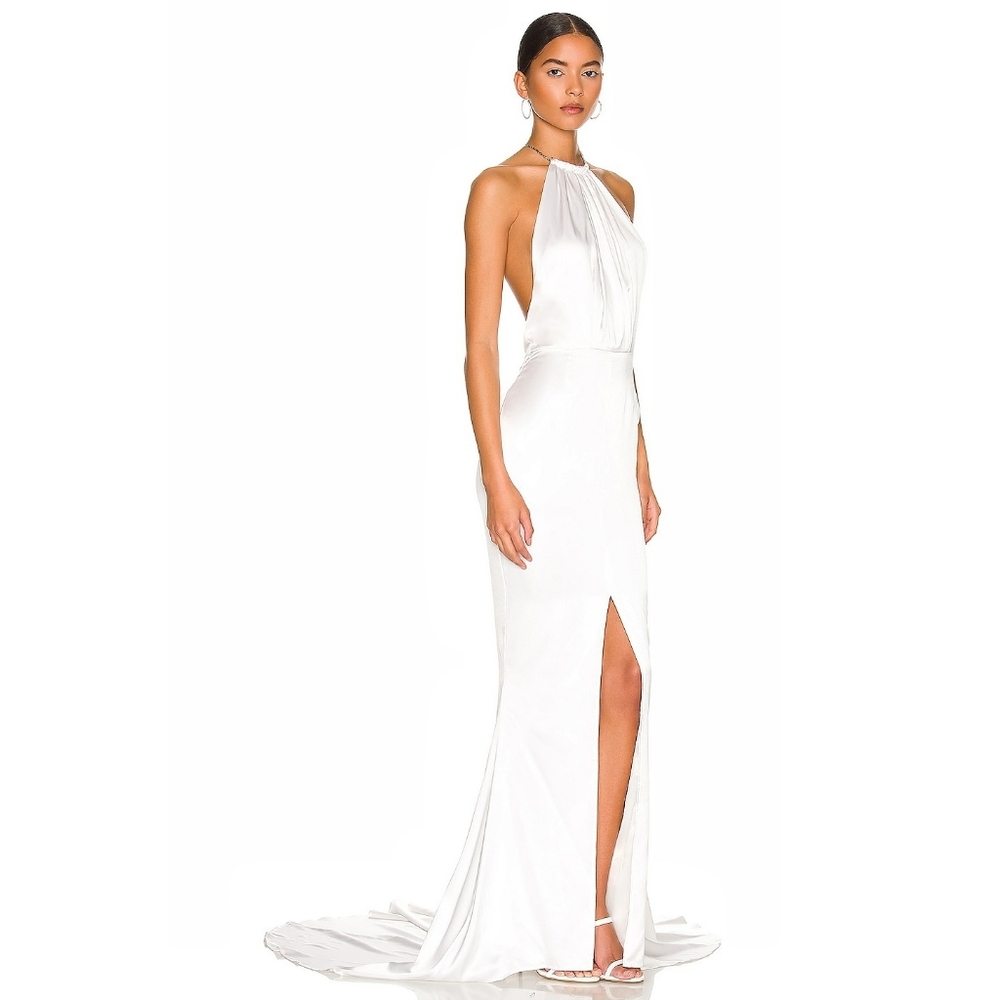 NWOT Retrofete X Anthropologie Margot Elegant Silk Jewelled Chain Backless Dress